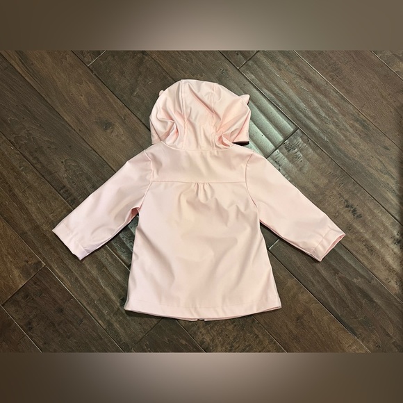 Target Cat & Jack 12M Pink Bunny Raincoat Pockets Jersey Cotton Lined Hooded - Picture 7 of 12